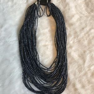 Paparazzi dark navy seed bead necklace. New.